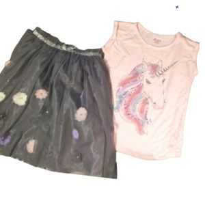 14 xl unicorn skirt set the childrens place